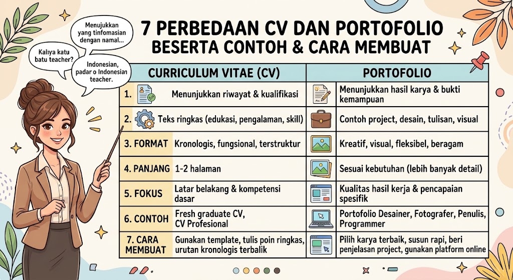 7 Perbedaan CV Dan Portofolio Beserta Contoh & Cara Membuat